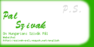 pal szivak business card